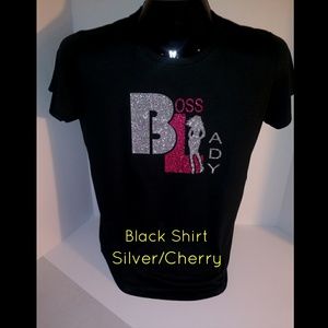 Plus Size Boss Lady Glittet T-Shirt